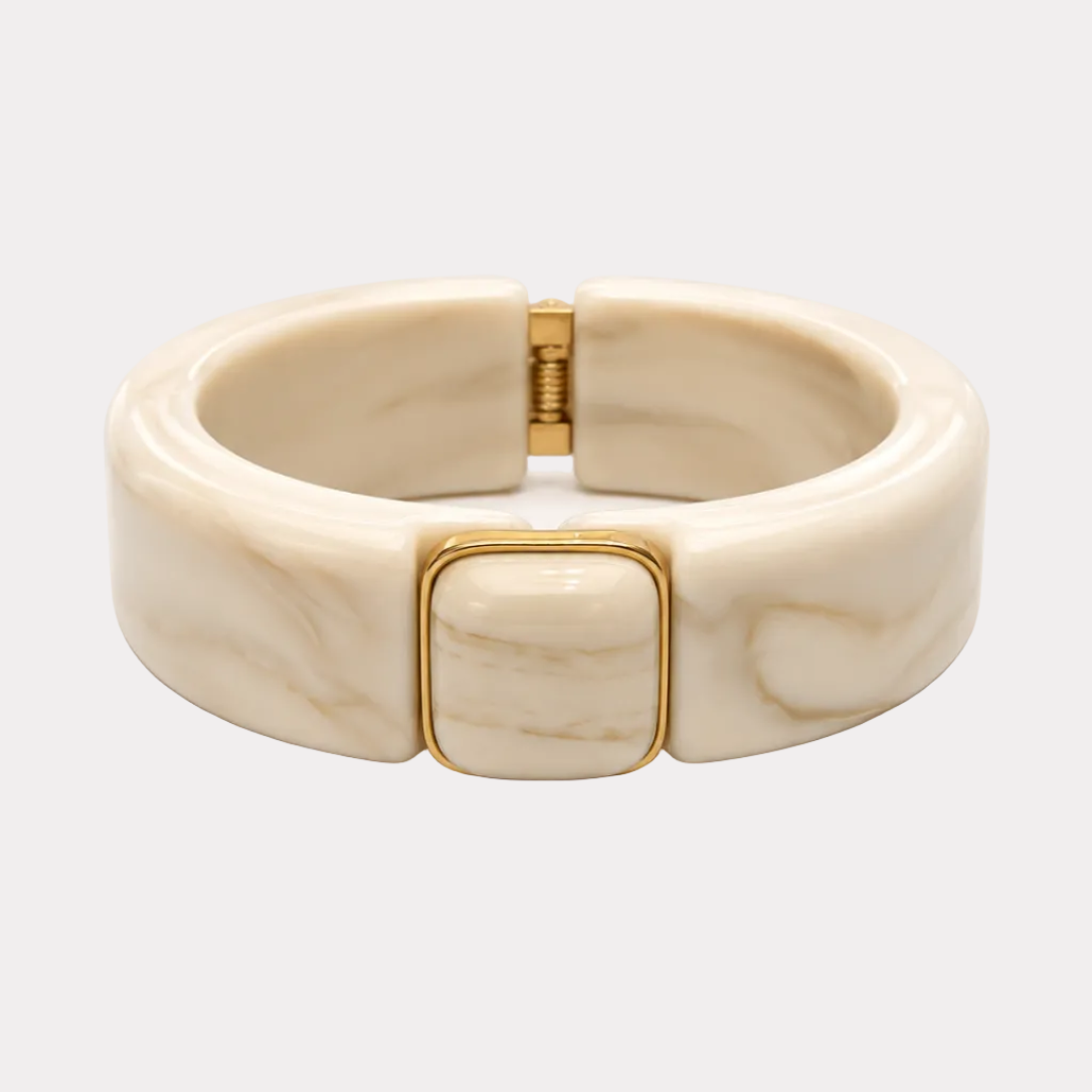 Bracciale in resina panna e beige