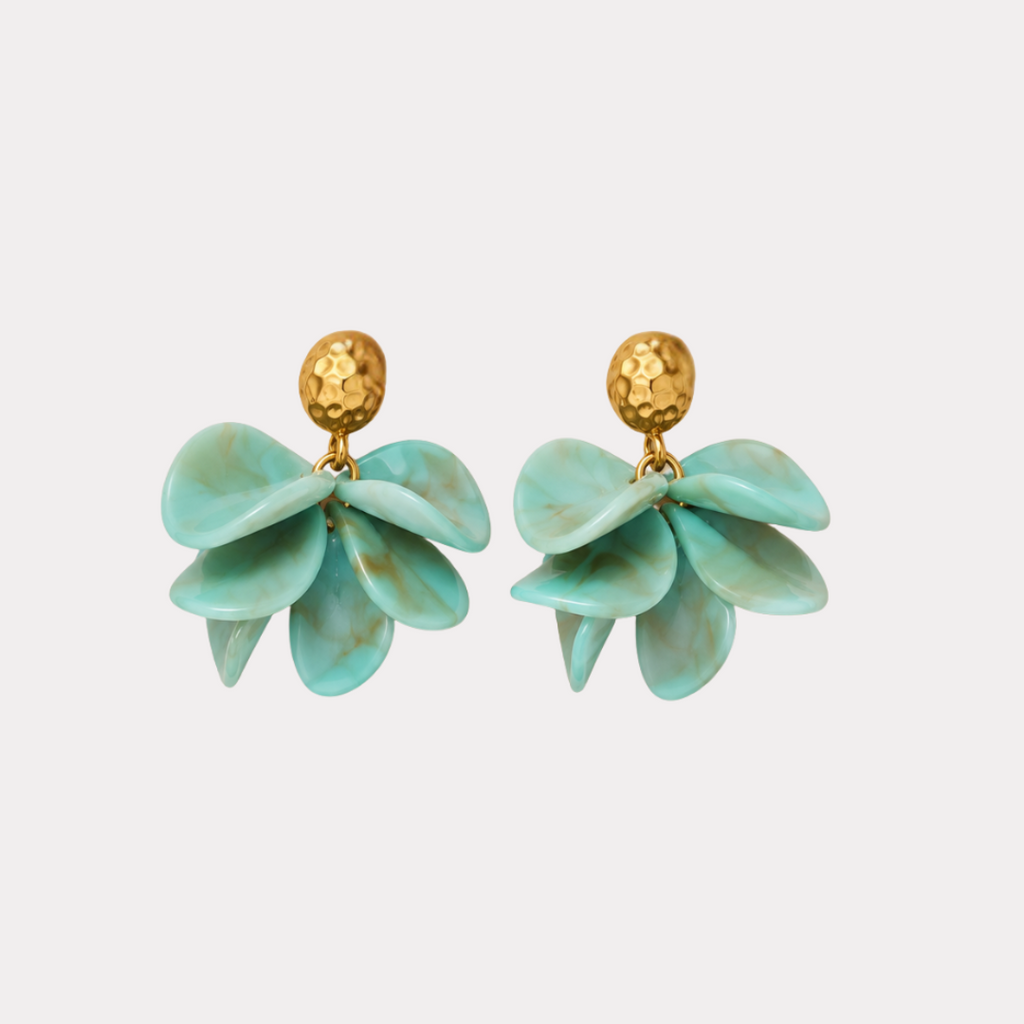 COPPIA DI ORECCHINI FIORE TURCHESE