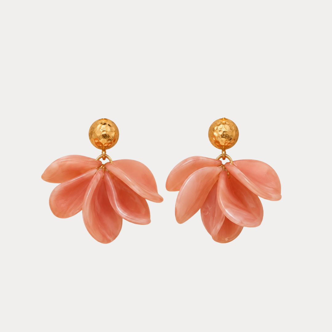 COPPIA DI ORECCHINI FIORE ROSA