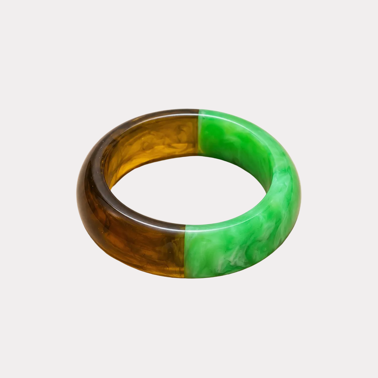Bracciale in resina bicolor verde