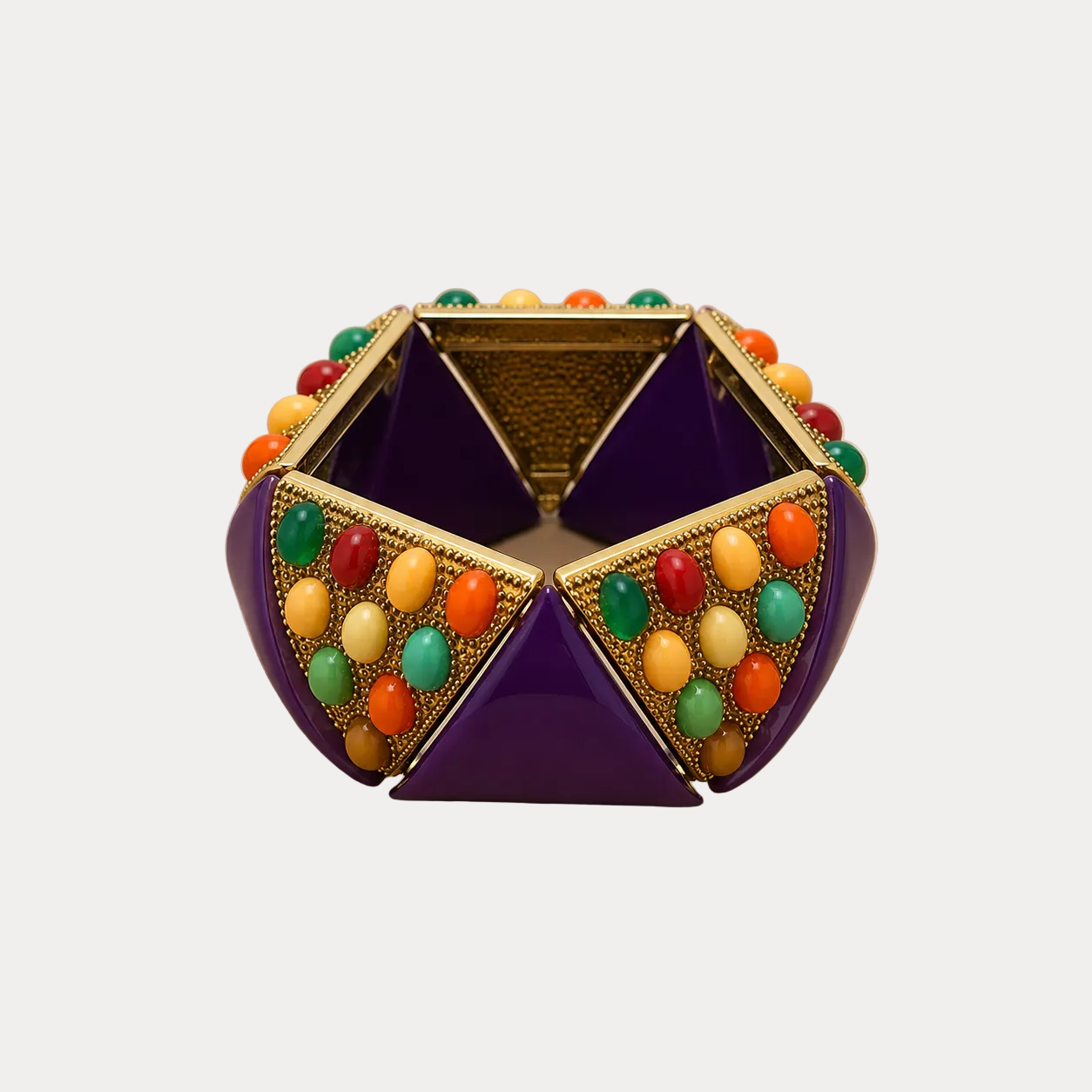 Bracciale boho in resina viola